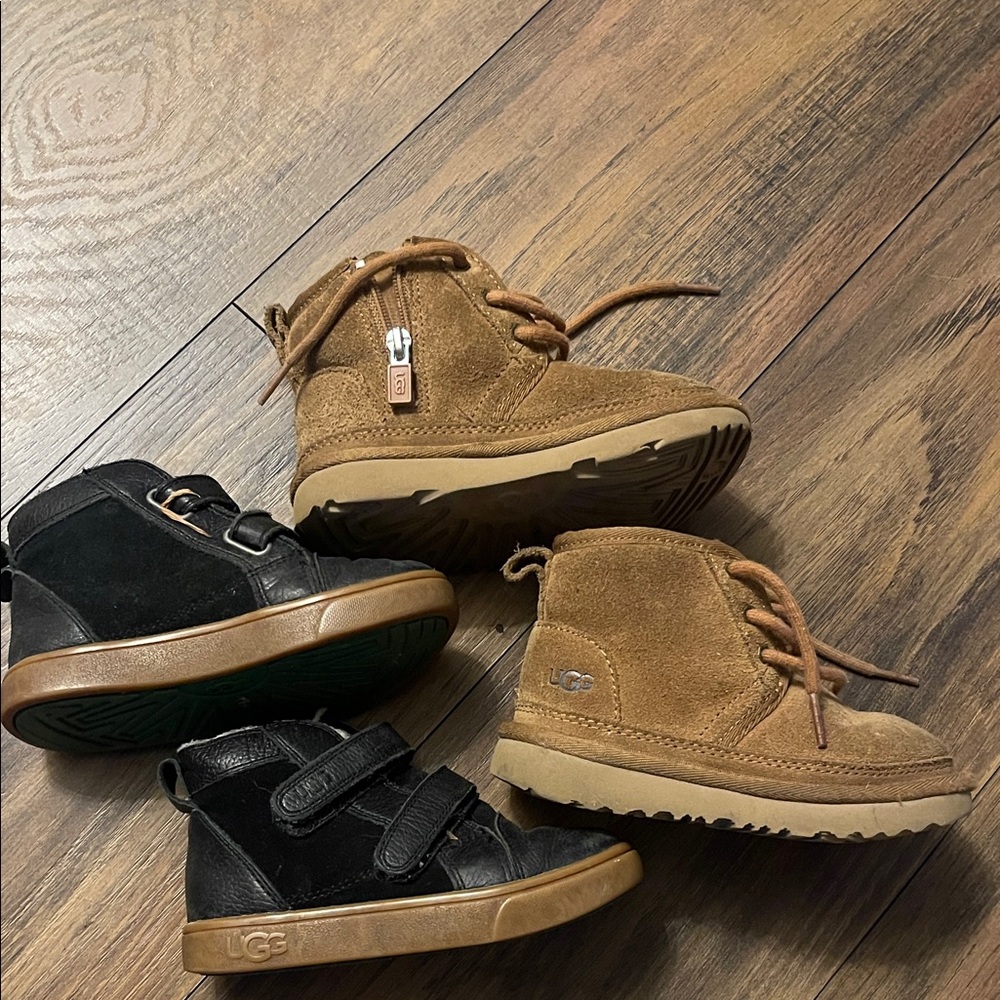 UGG Kids' Black and Tan Boots